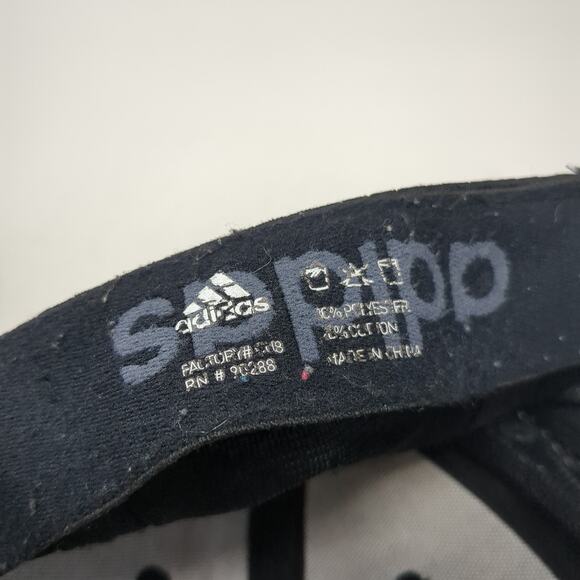 Adidas Fitted Baseball Cap Black Medium Lightweight Embroidered 6 Panel A-Flex - Picture 9 of 10